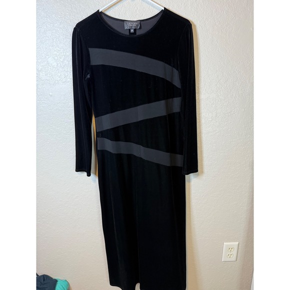 Laundry by Shelli Segal Black Velvet Evening Dress Petite 8P - Picture 1 of 3